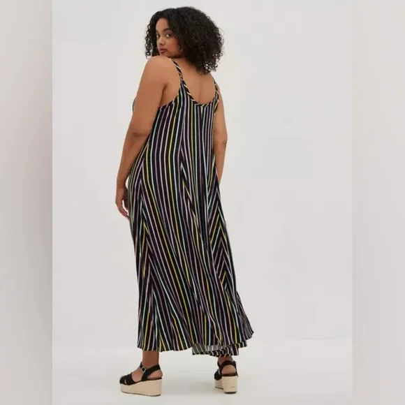 Torrid Multi Color Trapeze Maxi Dress - Picture 4 of 13